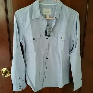 NWT,  light blue shirt.